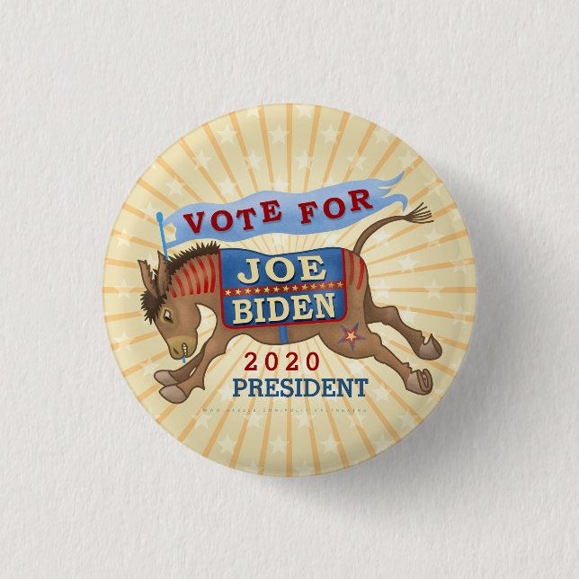 Joe Biden for President 2020 Democrat Donkey Button (Front)