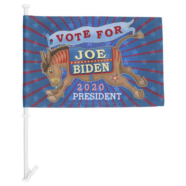 Joe Biden for President 2020 Democrat Donkey Car Flag (Front)