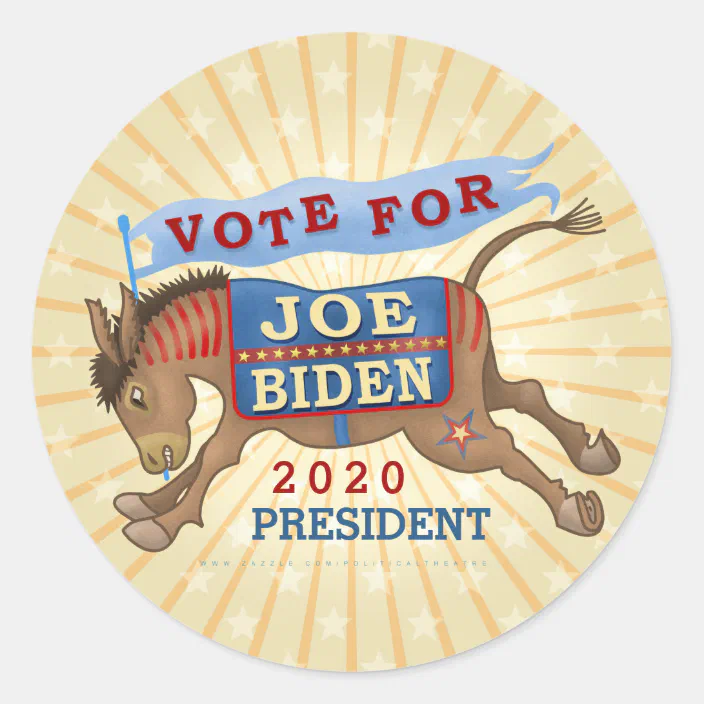 Joe Biden for President Campaign 2020 Circle Shape Sticker 3” bumper Laptop