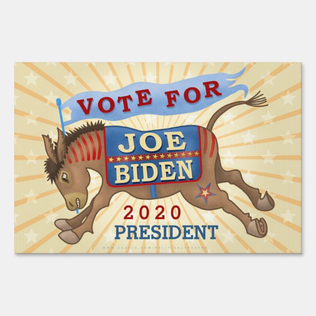 Joe Biden for President 2020 Democrat Donkey Sign (Front)