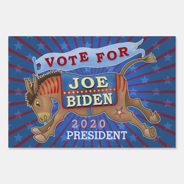 Joe Biden for President 2020 Democrat Donkey Sign (Front)