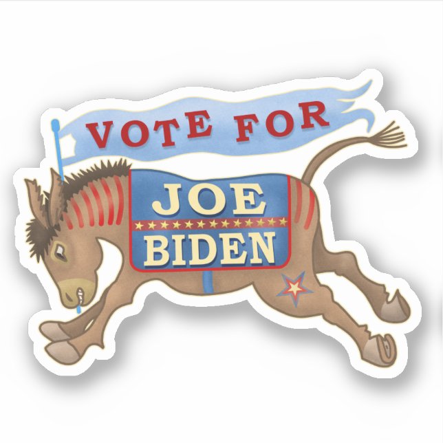 Joe Biden for President 2020 Democrat Donkey Sticker (Front)
