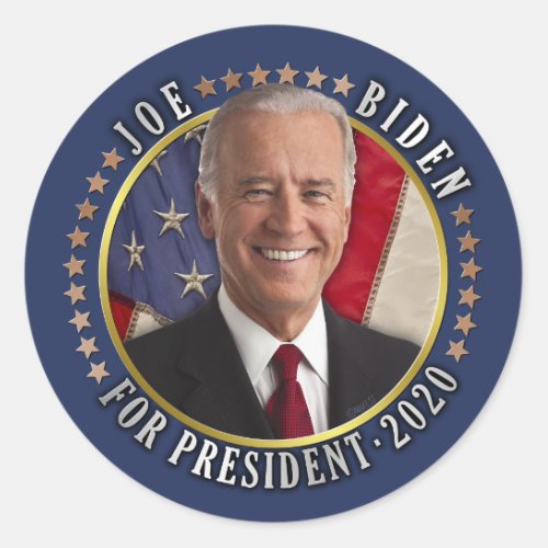 Joe Biden for President 2020 Democrat Photo Classic Round Sticker