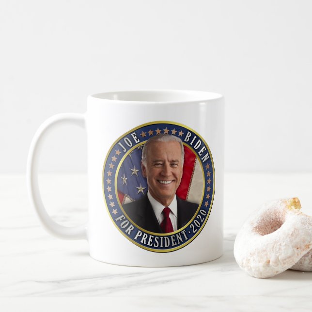 Joe Biden for President 2020 Democrat Photo Coffee Mug (With Donut)