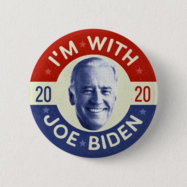 Joe Biden for President 2020 Democrat Photo Retro Button (Front)