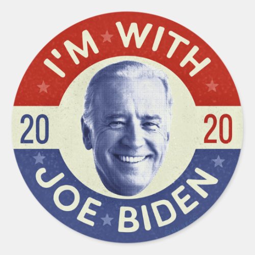 Joe Biden for President 2020 Democrat Photo Retro Classic Round Sticker