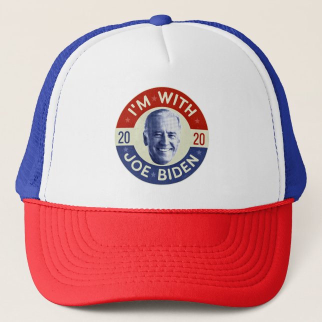 Joe Biden for President 2020 Democrat Photo Retro Trucker Hat (Front)