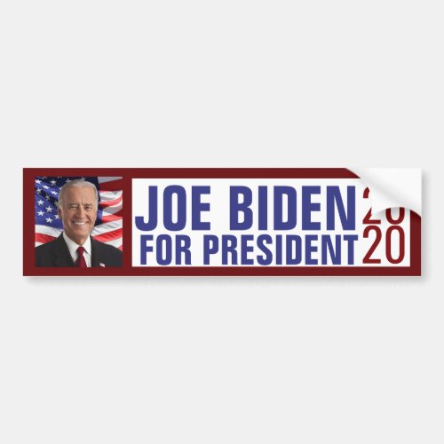 Joe Biden for President 2020 US Photo Bumper Sticker