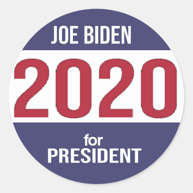 Joe Biden For President 2020 USA Election Classic Round Sticker (Front)