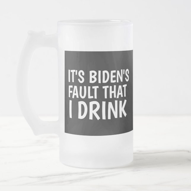 JOE BIDEN FUNNY FROSTED GLASS MUG FOR DAD (Left)