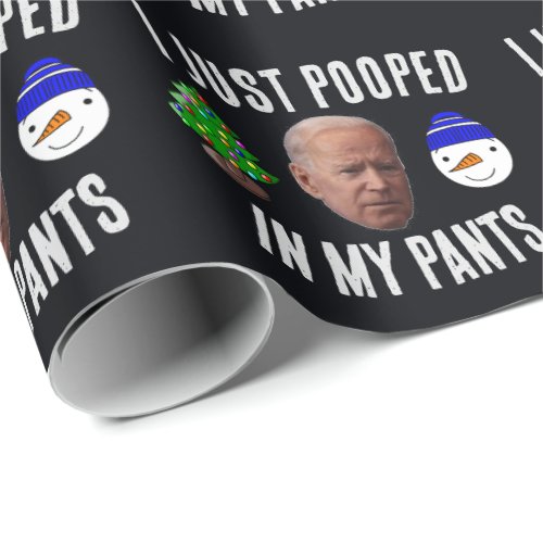 JOE BIDEN funny POOPED CHRISTMAS WRAPPING PAPER