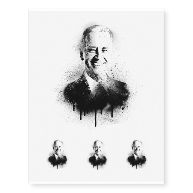 Joe Biden Graffiti Art Temporary Tattoos (Front)