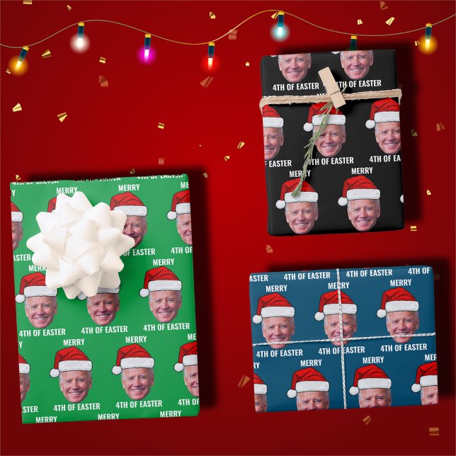 Joe Biden Happy 4th Of Easter Christmas Wrapping Paper Sheets (Creator Uploaded)