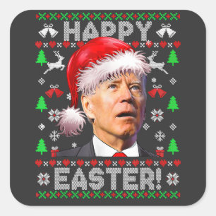 Joe Biden Happy Easter Chrismas Anti Joe Biden Square Sticker