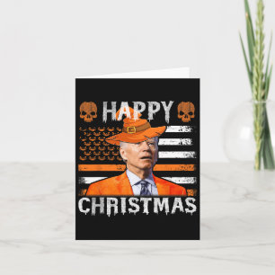 Joe Biden Happy Halloween Happy Christmas Us Flag Card