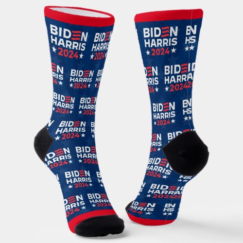 Joe Biden Harris 2024 election American flag  Socks