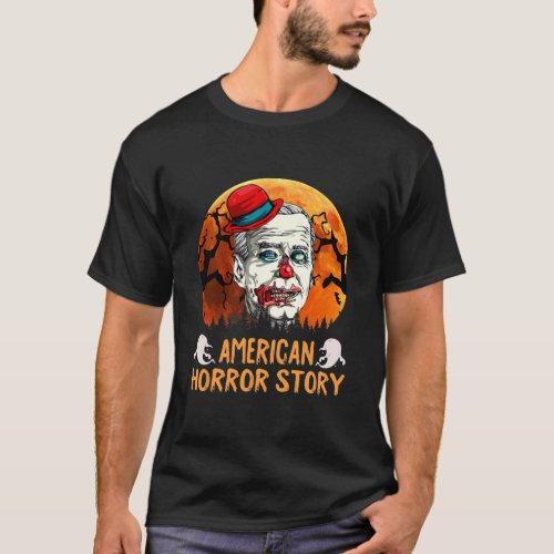 Joe Biden Horror American Clown Story Halloween  T_Shirt