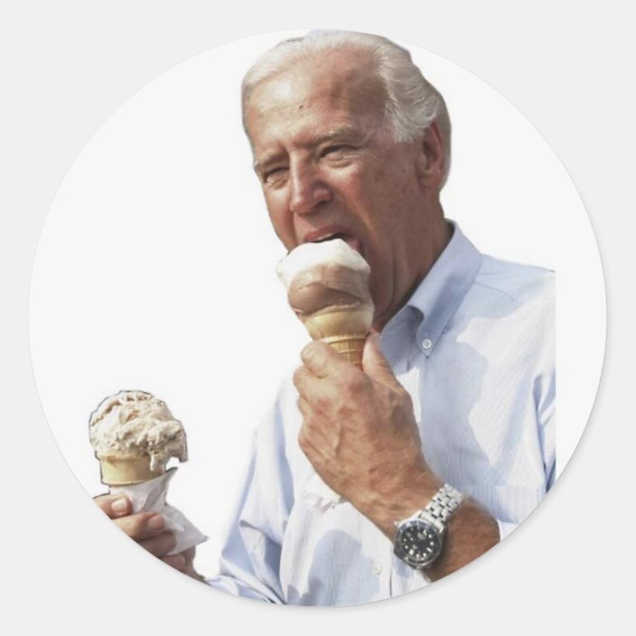 Joe Biden Ice Cream Meme Classic Round Sticker Zazzle Com