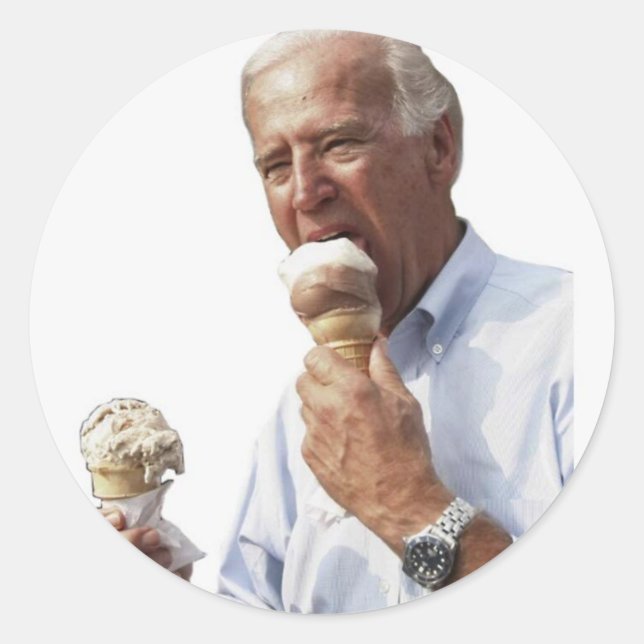 Joe Biden Ice Cream Meme Classic Round Sticker (Front)