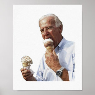 Joe Biden Ice Cream Meme Poster