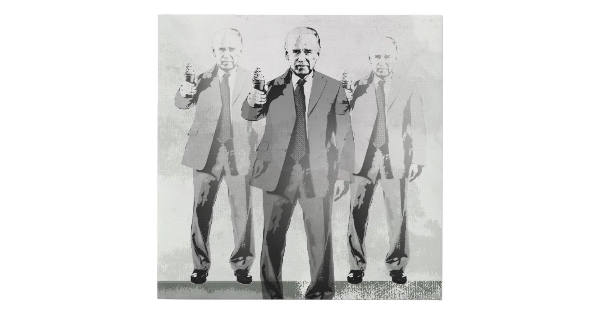 Joe Biden Ice Cream Pop Art Painting Faux Canvas Print Zazzle Com