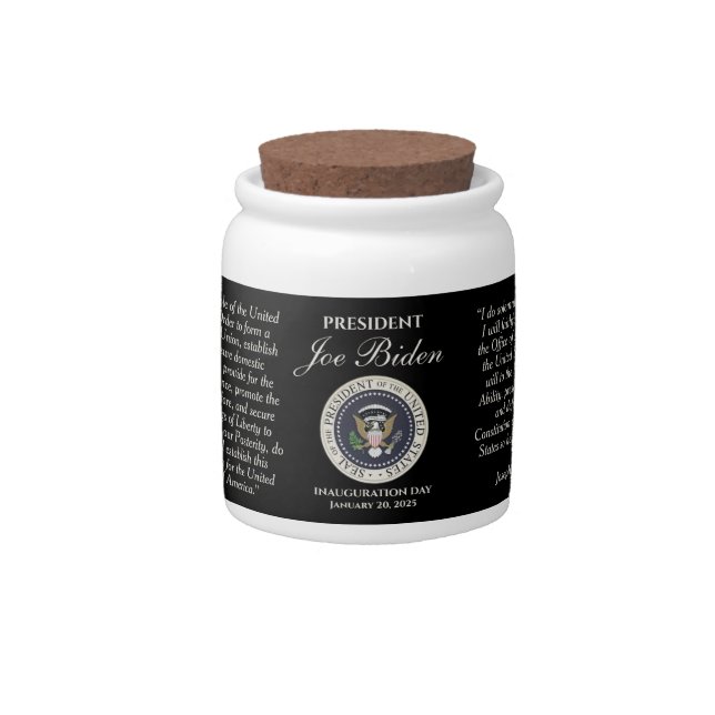 Joe Biden Inauguration Day January 20, 2025 Candy Jar (Front)