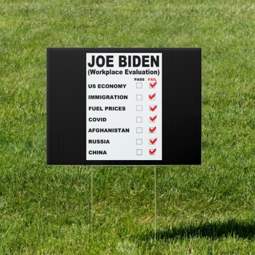 Joe Biden Job Evaluation Sign