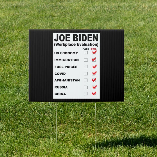 Joe Biden Job Evaluation Sign (Insitu)