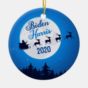Joe Biden Kamala Harris 2020 Christmas Ceramic Ornament