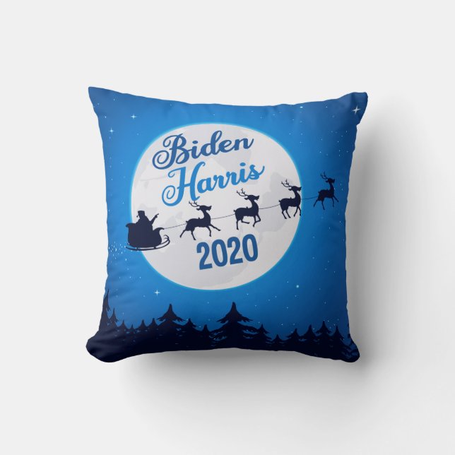 Joe Biden Kamala Harris 2020 Christmas Throw Pillow (Front)