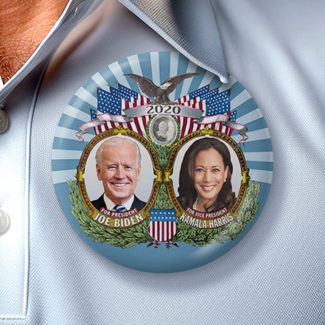 Joe Biden Kamala Harris 2020 Collectible Jugate Button (Collectible Campaign Button - 2020 Election Biden Harris)