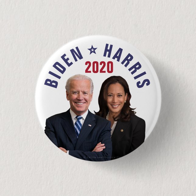 Joe Biden Kamala Harris 2020 President Vice Photos Button (Front)