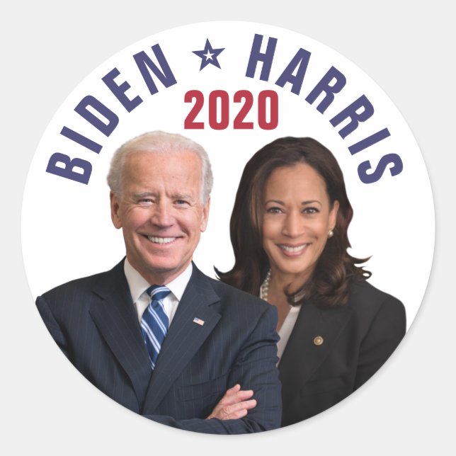 Joe Biden Kamala Harris 2020 President Vice Photos Classic Round Sticker (Front)