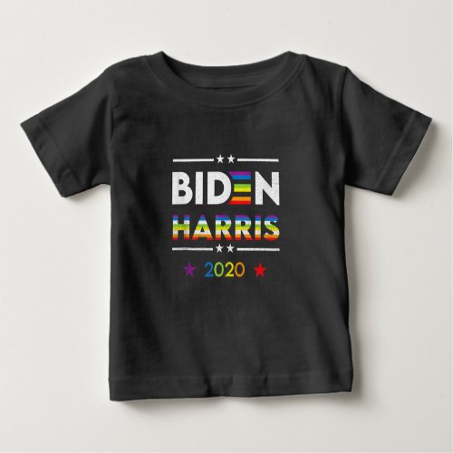 Joe Biden Kamala Harris 2020 Rainbow Gay Pride Baby T_Shirt