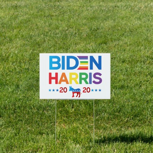 Joe Biden Kamala Harris 2020 Rainbow Gay Pride Sign | Zazzle