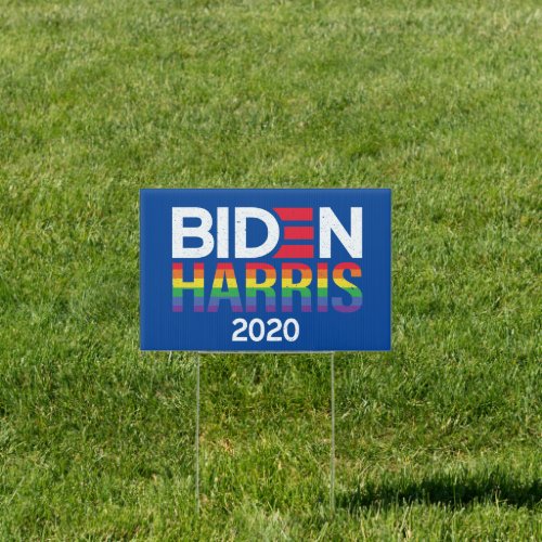 Joe Biden Kamala Harris 2020 Rainbow Gay Pride Sign