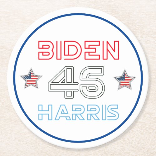 Joe Biden Kamala Harris 2020 Round Paper Coaster