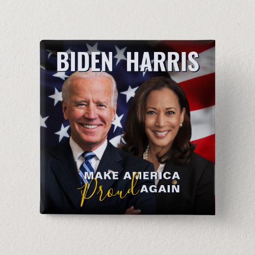 Joe Biden Kamala Harris 2020 USA Flag Photo Button