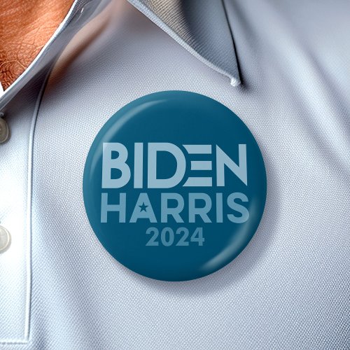 Joe Biden Kamala Harris 2024 blue white Button