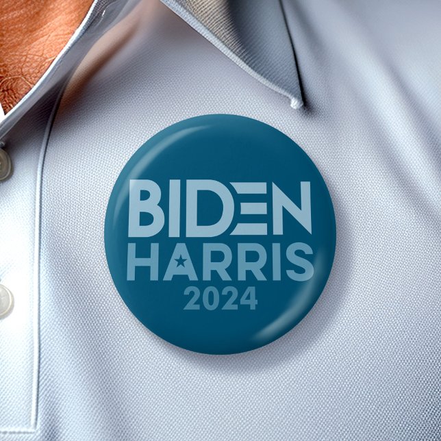 Joe Biden Kamala Harris 2024 blue white Button (Biden Harris 2024 Button - Great Campaign and Rally button for the Next Election)