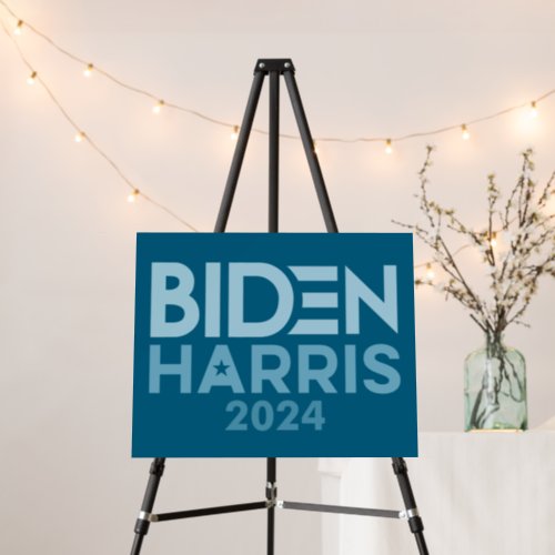 Joe Biden Kamala Harris 2024 blue white Foam Board