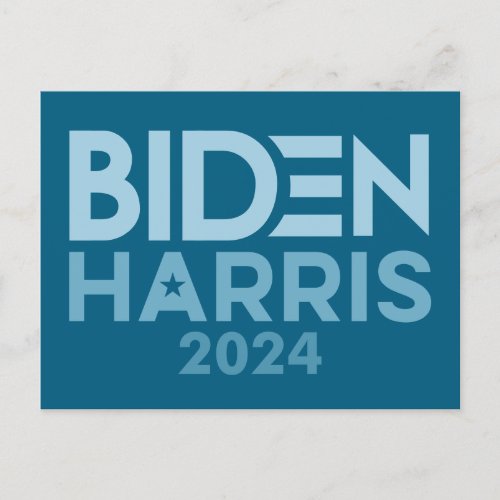 Joe Biden Kamala Harris 2024 blue white Postcard