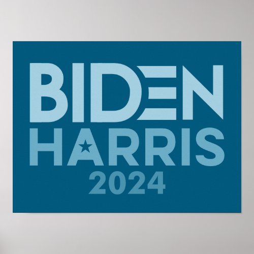 Joe Biden Kamala Harris 2024 blue white Poster