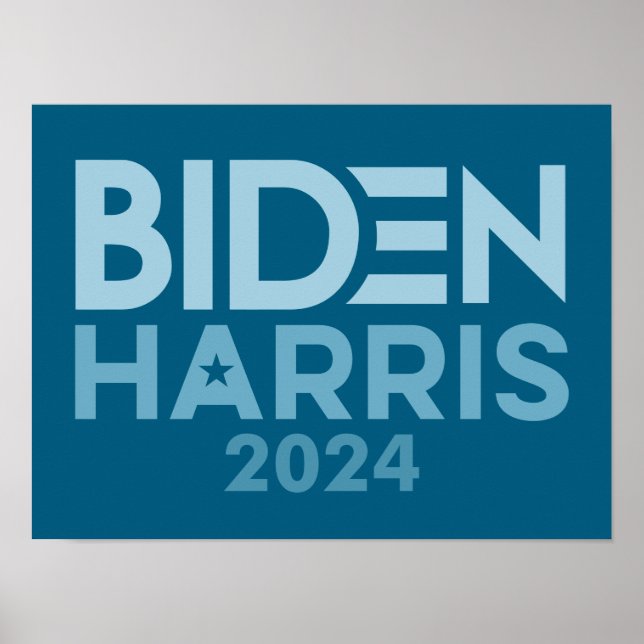 Joe Biden Kamala Harris 2024 blue white Poster (Front)