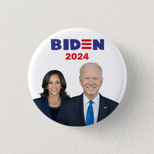 Joe Biden Kamala Harris 2024 President Vice Photo  Button