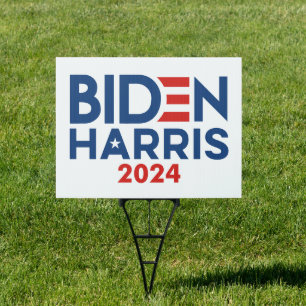 Joe Biden Kamala Harris 2024 Red white blue Sign