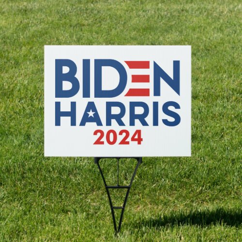 Joe Biden Kamala Harris 2024 Red white blue Sign