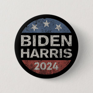 Joe Biden Kamala Harris 2024 Retro Vintage Button