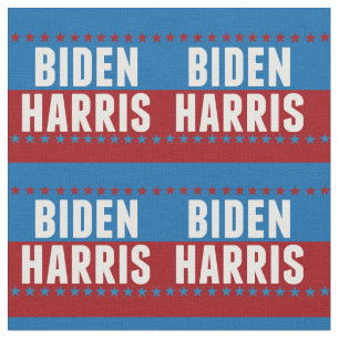 Joe Biden Kamala Harris Blue Red Stars Fabric