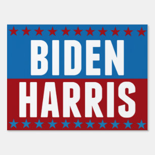 Joe Biden Kamala Harris Blue Red Stars Sign